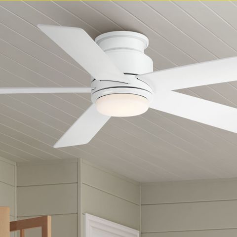 52" Casa Vieja Modern Outdoor Hugger Ceiling Fan With Dimmable Led ... in Modern Outdoor Ceiling Fan With Sensor Control